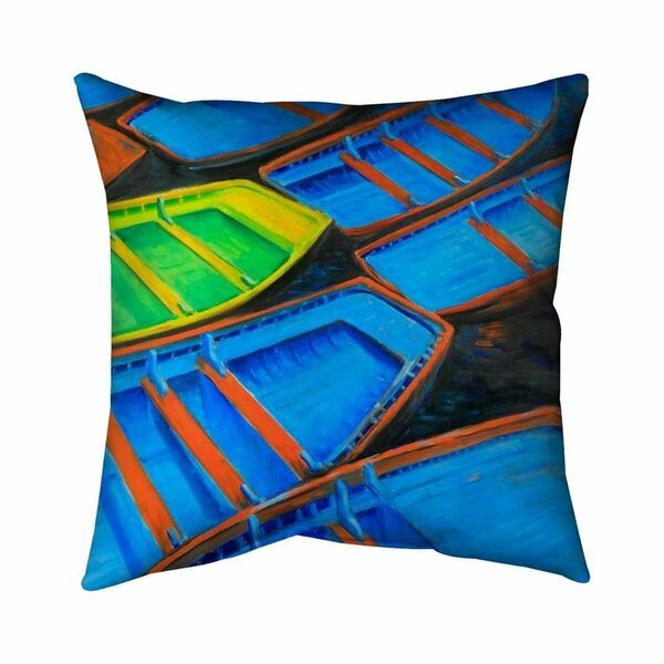 Begin Home Decor 20 x 20 in. Small Canoes-Double Sided Print Indoor Pillow 5541-2020-CO69